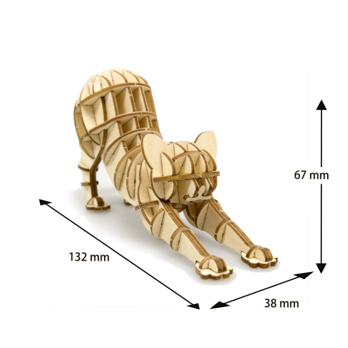 Wooden Art ki-gu-mi ネコ伸びポーズ