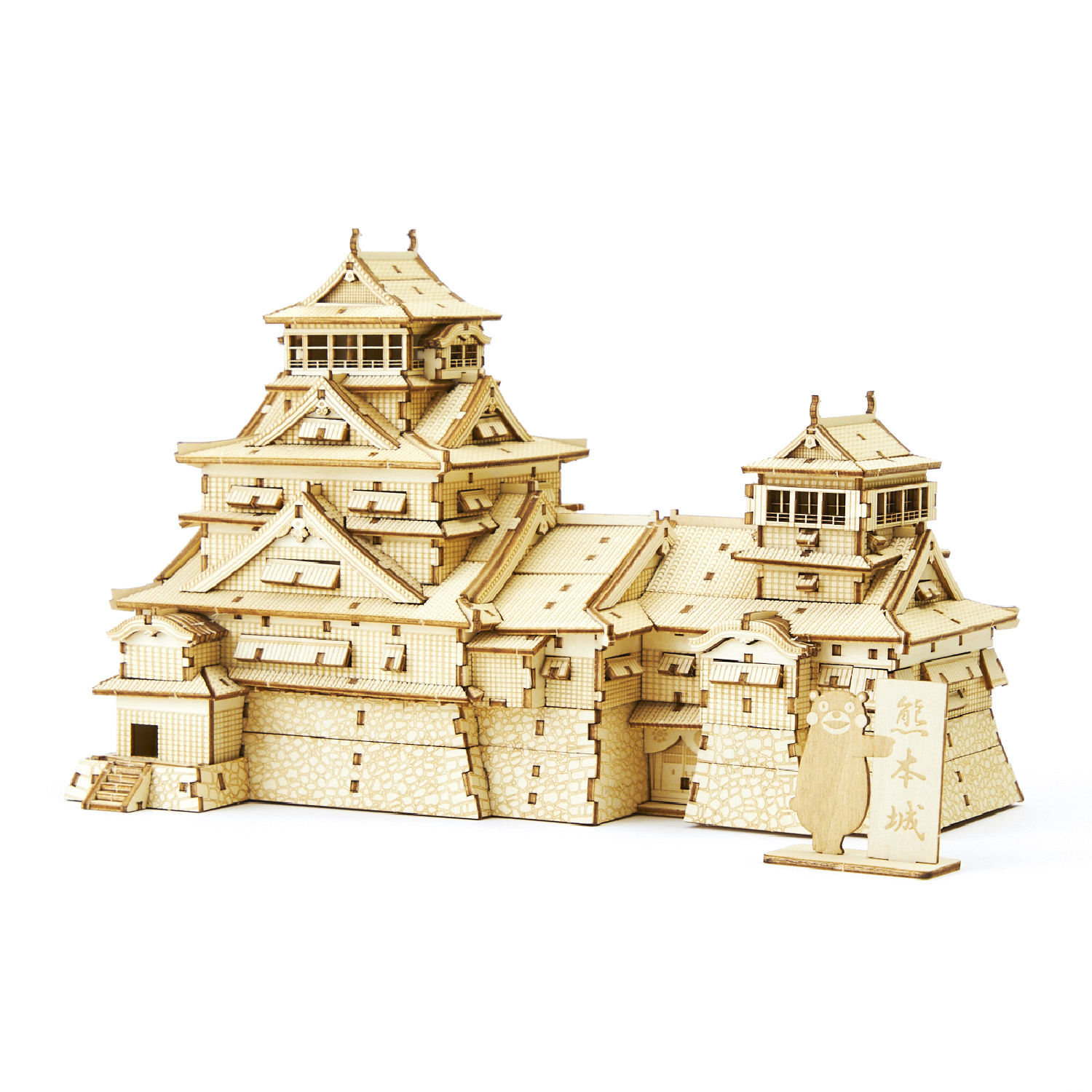 Wooden　Art　ki-gu-mi　NEW熊本城（くまモンのプレート付）